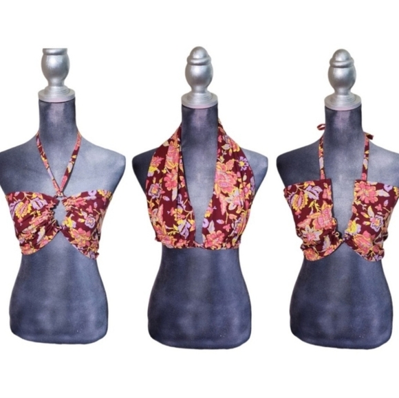 FREE PEOPLE Summer Of Love Convertible Bandeau Bra Top in Wine/bord. Size S NWT - Picture 4 of 10